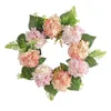 Decorative Flowers Modern Floral Wreath Handmade Round Home Door Simulated Hydrangea Garland Exquisite Workmanship Party Accessory