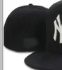 2023 Men's Baseball Full Closed Caps Summer Navy Blue Letter Bone Men Women Black Color All 32 Teams Casual Sport Flat Fitted hats " NY " New York Mix Colors