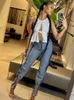 Women s Tracksuits Macheda Autumn y2k Jeans Cowboy Fashion Denim Steetwear Pants In Casual Female Trousers Clothing 230505