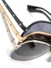 Novos óculos de sol de design de moda 0165s Moldura de metal piloto de couro com fivela de couro simples e versátil estilo UV400 de óculos de proteção UV400 ao ar livre