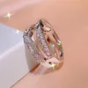 Cluster Rings 2023 Double Layers Shining Zircon For Women Girls Korean Style Fashion Simple Lovers Gifts Engagement Ring