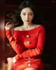 Robes décontractées Sexy une épaule mini robe tempérament à la mode de haute qualité serré tricot rouge
