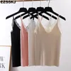 Camisoles Tanki Chic Sexy Basic Lace Camisole Summer Knit Tank Top Kobiety Regulowany pasek Camisole Kobieta Camis High Elastyczność Top Casual 230506