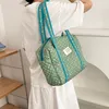 Evening Bags Liberty Quilting Women Cotton Handbag Portable Canvas Cute Books Shoulder Bag Zipper Large Tote Girls Soft Cloth Shopping 230505