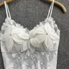 Camisoles Tanks Women Spaghetti Straps Tanks and Camis Urban Flowers Corset Bustier Crop Top Slim Lace Camisole Summer Clothes Drop 230506