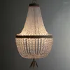 Hängslampor American Country Retro Crystal Chandelier European Double-Decker Duplex Building Atmosphere Living Room Lamp