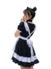 Temadräkt kvinnor härlig piga cosplay lolita långa klänningar svart anime show fest japansk outfit klänning kawaii kläder