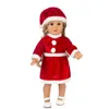 Acessórios para bonecas 43 cm Kawaii Moda Camisola Vestido de Natal Chapéu 18 Polegadas Roupas para Bonecas Para Meninas Americanas Presentes de Natal