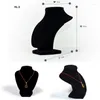 Jewelry Pouches Wholesale 22CM Hight Neck Bust Necklace Stand For Holder Black Velvet Display Standing Rack