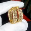 Hoop Huggie Bling Luxury Gold Color Iced Out Round Circle Rectangle CZ Earring Hiphop Cubic Zirconia Hoop Huggie Earrings For Women 230506