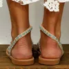 Sandallar Kadın Düz Boho Tarzı Renkli Rhinestones Mücevherli Sandal Ayakkabıları Yaz Plajı Tatili XRQ881