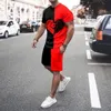 Erkek Trailtsits Moda Yaz Yaz Erkek Tişört Şort 2 Parçalı Set Spor Giyim Takım Sokak Giyim Yüksek Sokak Plajı Erkek Giysiler Kıyafet 230506