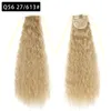 Perucas sintéticas de 22 polegadas de milho comprido onda de onda de ondas peças de cabelo de cabelo natural fita de cordão natural clipe falso para mulheres