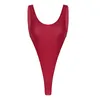 Passar kvinnors baddräkt sexig högklippta thongs bodysuit underkläder badkläder ärmlös leotard femme simning baddräkt 230505