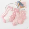 3PCS Pary/Lot Kids Soft Cotton Socks Boy Girl Baby Infant Stripe Fash