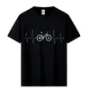 남성용 T 셔츠 고품질 패션 티 셔츠 산악 자전거 사이클 하트 비트 하트 비트 3D Tshirt Unisex 그래픽 짧은 슬리브 Camiseta