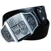 Men's with Golden Skull Buckle Metal Lighters Kerosene Lighter Belt for Men Gift J0121 21334i