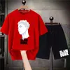 Męskie dresy ślad dunk print dróg dressit men sportowy garnitur Pure Cotton T Shirt Shorts 2 -częściowy zestaw japońskich anime charaktor trening sportowy 230506