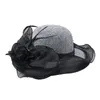 Plage élégante décorative de dames de chapeau de seau de chapeaux larges de bord avec la plume pour Madame