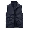 Men's Vests Zip Vest Mens Overcoat Sleeveless Jacket Hunting Trekking Tactical Casual Elegant Custom Tools Pocket Designer