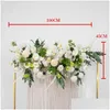 Decoratieve bloemen Kransen 50/100 cm DIY Wedding Bloemwandarrangement Leveringen Silk Rose Hydrangea Artificial Row Decor Iron Arc DHHV1