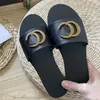 Diseñador Moda Zapato plano Mujer Diapositivas Cuadrado Punta abierta Acolchado Banda única Playa Al aire libre Casual Zapatilla plana Deslizamiento inferior en sandalias planas