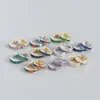 Hoop oorbellen Enshir gekleurde vierkante zirkooncirkel voor vrouwen eenvoudige Franse zilveren kleur geometrische knuffels geschenkpendientes
