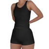 2024 Designer Trainingsanzüge Frühling Zweiteilige Sets Frauen Outfits Plus Größe 3XL Sexy ärmellose Weste Tank Top Shorts Casual Solide Sportanzüge Bulk Großhandel Kleidung 9829