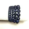 Strand 12mm Natural Blue Sandstone armband Minimalistische kralen Antieke mannen Braclet Stenen sieraden Accessoires Plusera Hombre