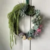 Fleurs décoratives couronne de fleurs artificielles créative automne succulente pour la maison mur fenêtre placard voiture ferme porte d'entrée décor