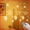 Decorazione per feste Stella Luna Led Tenda Ghirlanda Stringa di luce EID Mubarak Decorazione Ramadan per Natale Casa Islam Evento musulmano Decorazioni per feste 230505