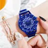 Montres-bracelets chanceux 360 degrés Rotation femmes montres mode Quartz horloge aimant boucle robe dames montre