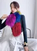 Scarves 2023 Autumn Winter Korean Version Color Matching Long Double-sided Fur Scarf Women Pure Hand-woven Keep Warm