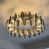 Chandeliers Round Living Room Black Crystal Chandelier Modern Lamp AC110V 220v Bedroom LED Luminaire Plafonnier