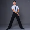 Scen Wear Latin Dance Pants Boys Children's Competition Standard Modern Straight-Ben Clothes DN8902