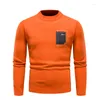 Herrtröjor 2023 Fashion Solid Color Sweater Winter Warm Casual All-Match Pullover Asian Size