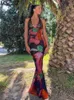 Casual Dresses Leopard Print Long Dress VNeck Backless Maxi Dresses For Women Summer 2023 Elegant Lace Beach Party Dresses Floral Sundress Z0506