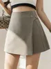 Kvinnors shorts hög midje kjol ankomst 2023 sommar koreansk stil fast färg allmatch damer aline korta byxor w1286 230505