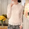 Women's Blouses Shirts Summer Casual White Lace Clothing Fashion Long Sleeve New Tops Shirts for Women Elegant Black O-neck Blouse Ladies Blouses 51C P230506