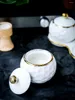 Bouteilles de stockage pot d'assaisonnement en céramique européenne fournitures de cuisine boîte à épices domestique costume trois pièces salière simple