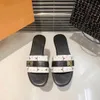 Summer New Fashion Women's LOCK IT flat bottom sandals Chain Slippers Women's Shoes Old Flower Flat Bottom Fashion Slippers Casual Shoes