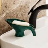 Piatti in ceramica a forma di foglia portasapone portasapone di lusso piatto di scarico portasapone portatile portasapone accessori per il bagno decorazione della casa