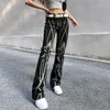 Damen Jeans Schwarz Lange Y2K Kleidung Mode Bedruckte Vintage Hose Jogger Damen Streetwear Hohe Taille Gerade Jeanshose