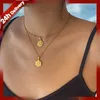 Custom Fashion 18K Gold Plated Necklace Set Pendant Jewelry Hexagon Chain Letter A-Z Initial Stainless Steel Necklaces For Women