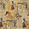 Fabric Europe vintage woman sexy poster newspaper grid floral cotton fabric for fabric cora upholstery fabrics embroidery diy material P230506