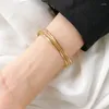 Bangle LW não esfregar a pulseira de aço de titânio júnior iii moda lady dourado joias joias de joias