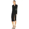 Robes décontractées Laçage irrégulier Femme Début du printemps Niche Simple Élégant Léger Mature Pression Plissée Cardigan Petite Robe Noire