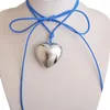 Ras du cou DIEZI élégant grand coeur clavicule corde chaîne collier pour femmes filles coréen noir velours cadeau 2023 Y2K bijoux