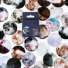 Gift Wrap 46Pcs Ablum Diary Paper Stickers Series Coffee Ocean Moon Aesthetic Decorative For Children Stationery