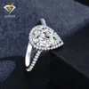 Lustre Jewellery – bagues de fiançailles en or massif 10k/14k/18k, 4 carats, en forme de poire, diamant Moissanite, pour filles